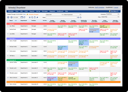 ScheduleAnywhere's online shift management system is easy and intuitive; you'll be a scheduling master in no time.
