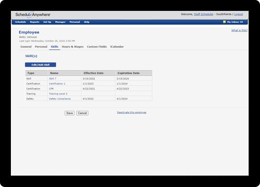 Set custom start and end dates and receive automatic alerts for employee training and certification.