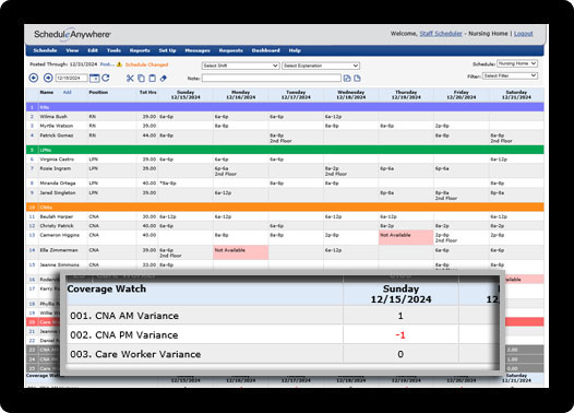 ScheduleAnywhere makes it easy to ensure proper coverage for all shifts