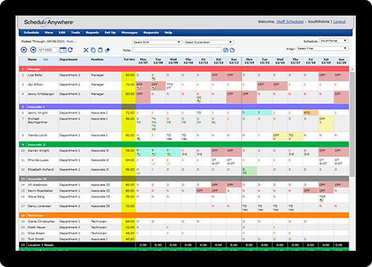 Manage Schedules over multiple government departments or locations.
