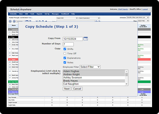 Corrections facilities' staff schedules repeat. With ScheduleAnywhere, staff supervisors don't have to.