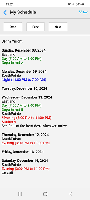 Allow employees to view weekly schedule with a mobile app.