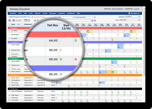Tracking regular and overtime hours is easy with our employee availability software.