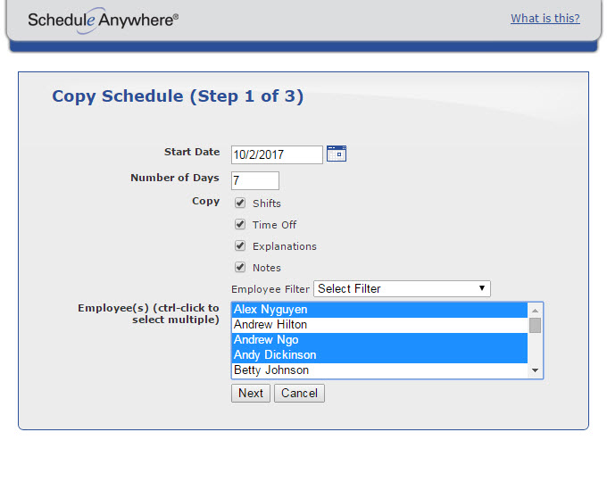 free online employee schedule